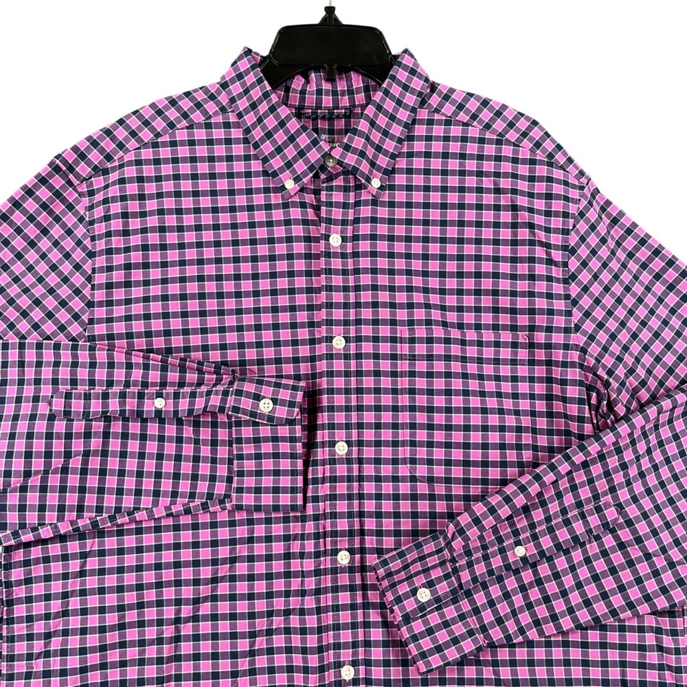Vineyard Vines OTG On The Go Performance Shirt Mens XL Pink Gingham Plaid BRRR